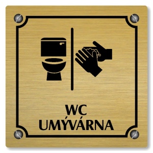 WC, umývárna, 100x100mm, zlatá, Kansas